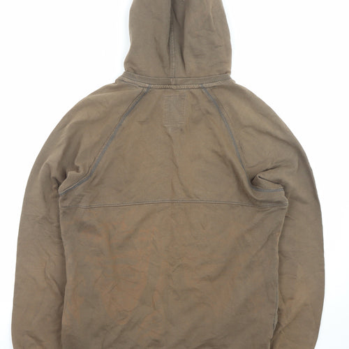 Pull & Bear Men's Brown Pullover Hoodie Small Fleece Lined