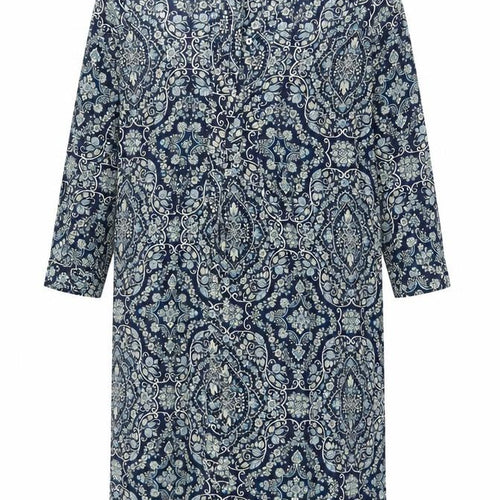 Phase Eight Women Blue Paisley Long Sleeve Shirt Dress UK 16