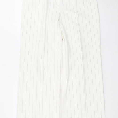 Next Women’s White Pinstripe Wide-Leg Dress Trousers Size 14 XL