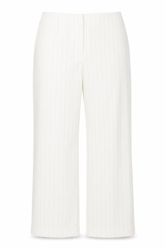 Next Women’s White Pinstripe Wide-Leg Dress Trousers Size 14 XL