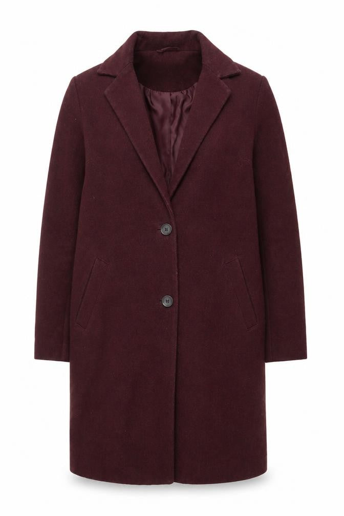 New Look Women’s Red Long Wool Blend Overcoat Size 6