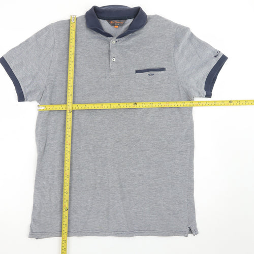 Ben Sherman Heritage Grey Men's L Polo Shirt Short Sleeve Cotton