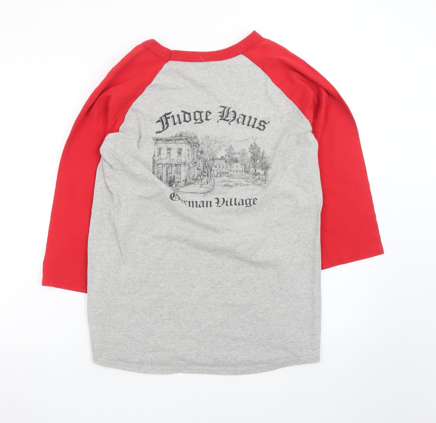 Champion Men’s Grey Red 3/4 Sleeve Raglan Graphic T-Shirt M