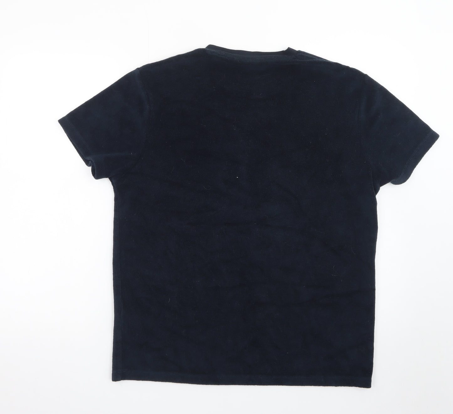 ASOS DESIGN Men's Black Short Sleeve Crew Neck Velour T-Shirt Size M
