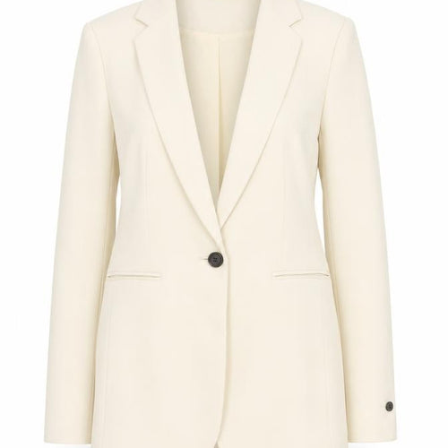 H&M Women's Ivory Single-Breasted Blazer Size 6 Slim Fit