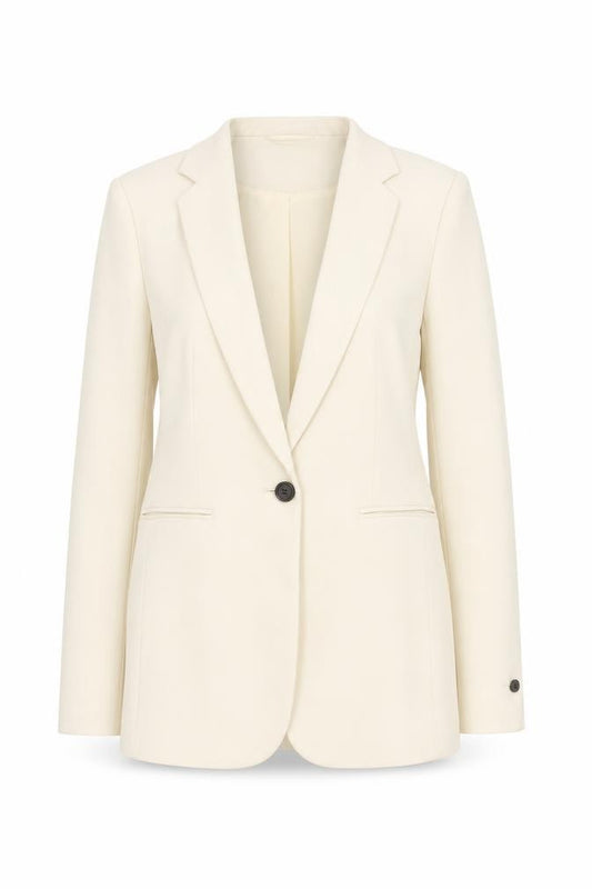 H&M Women's Ivory Single-Breasted Blazer Size 6 Slim Fit
