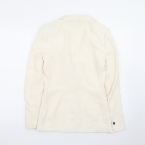 H&M Women's Ivory Single-Breasted Blazer Size 6 Slim Fit