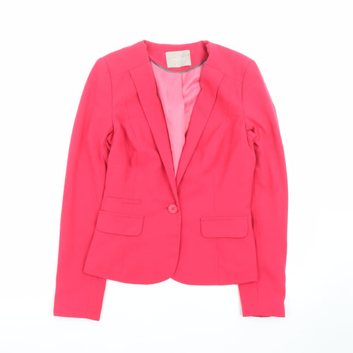 Orsay Women's Pink Slim Fit Single-Breasted Blazer Size 6