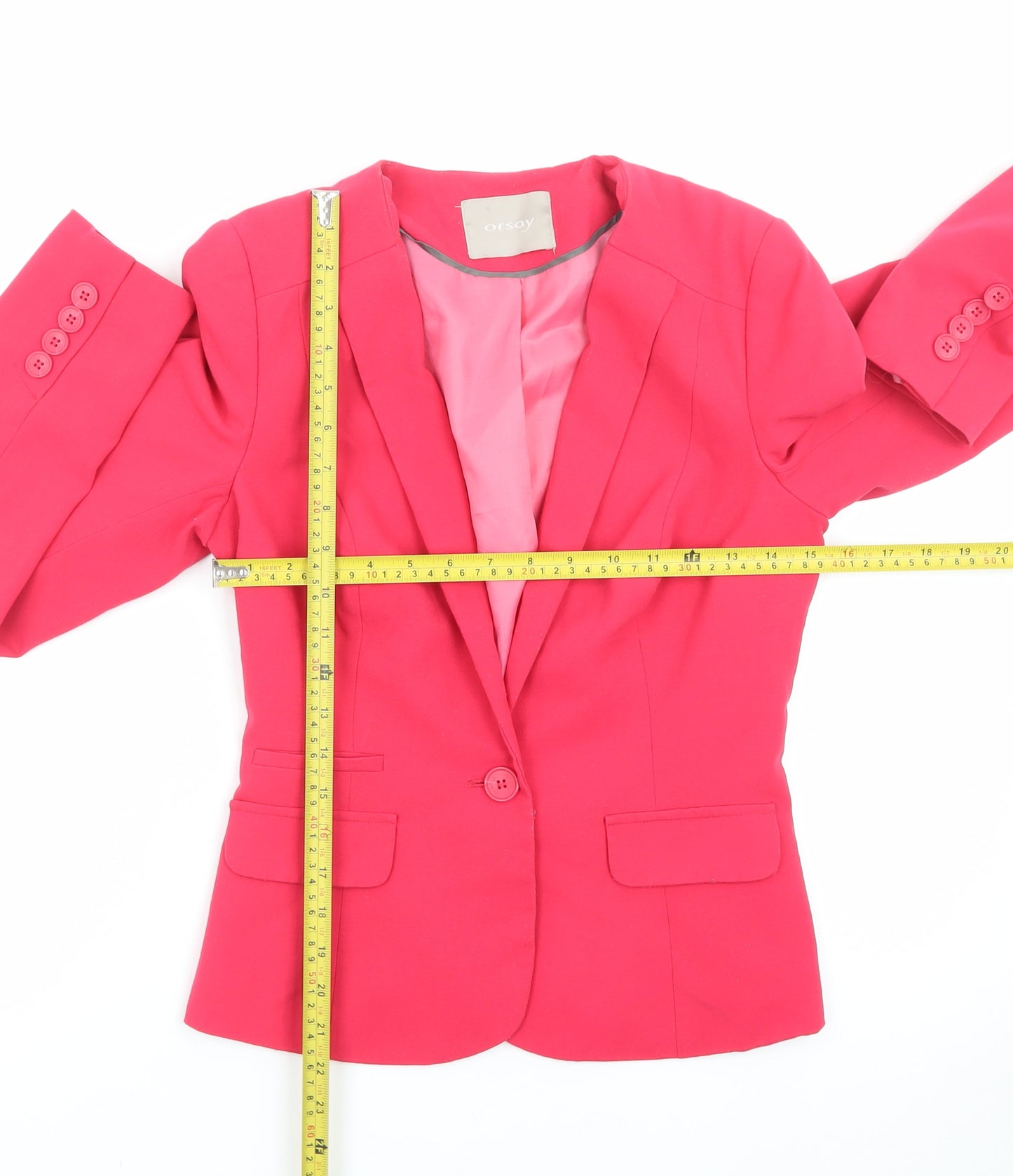 Orsay Women's Pink Slim Fit Single-Breasted Blazer Size 6