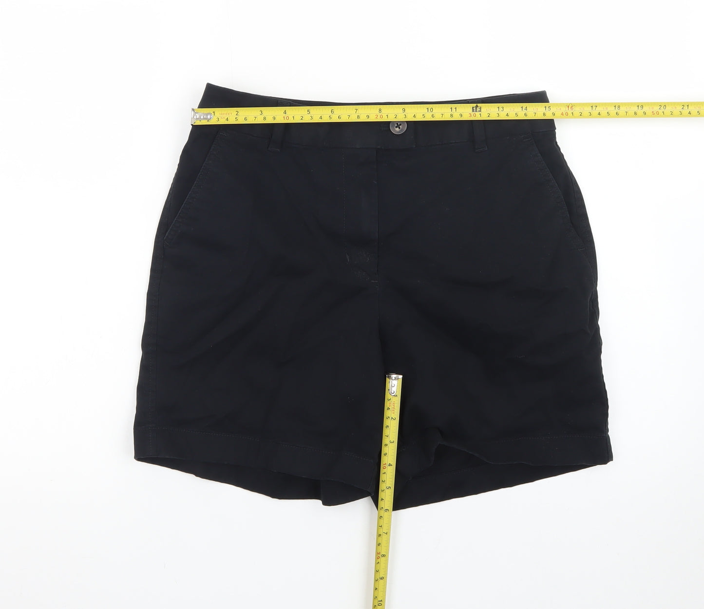 Marks and Spencer Women Black Size 12 Chino Shorts