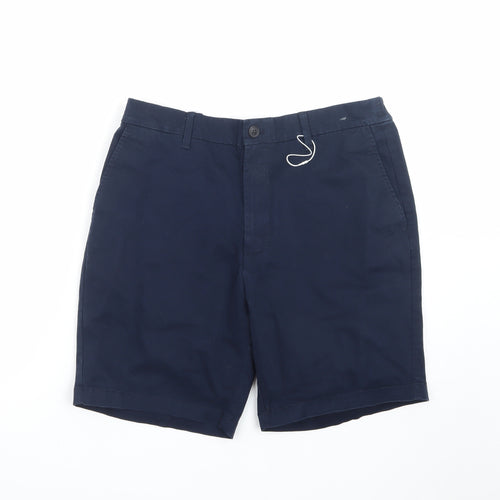 Marks and Spencer Men's Blue Chino Shorts Size L 36in Elastic Waist