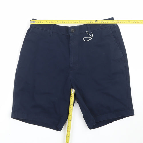 Marks and Spencer Men's Blue Chino Shorts Size L 36in Elastic Waist