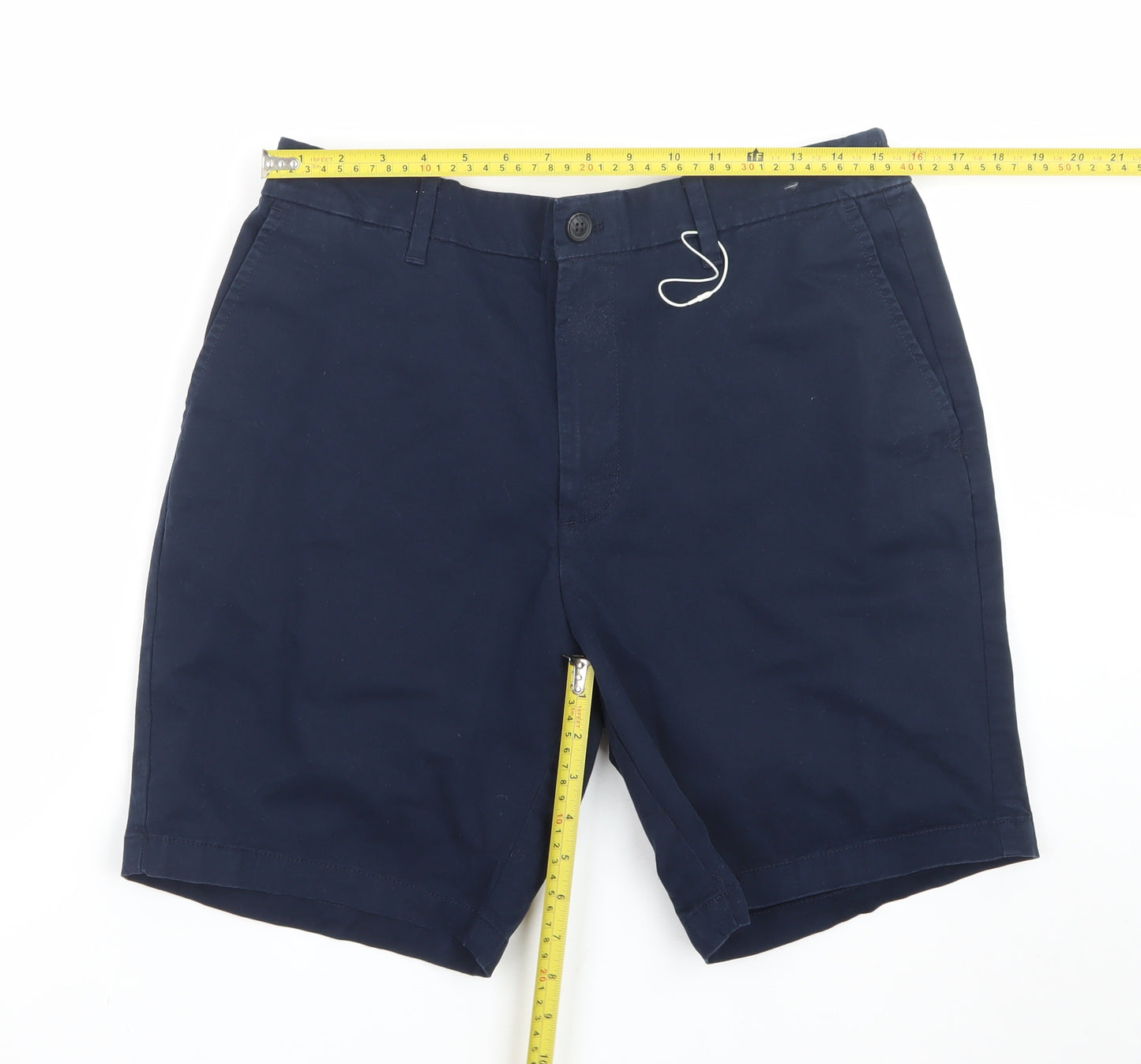 Marks and Spencer Men's Blue Chino Shorts Size L 36in Elastic Waist