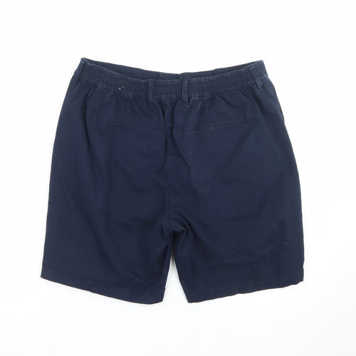Marks and Spencer Men's Blue Chino Shorts Size L 36in Elastic Waist