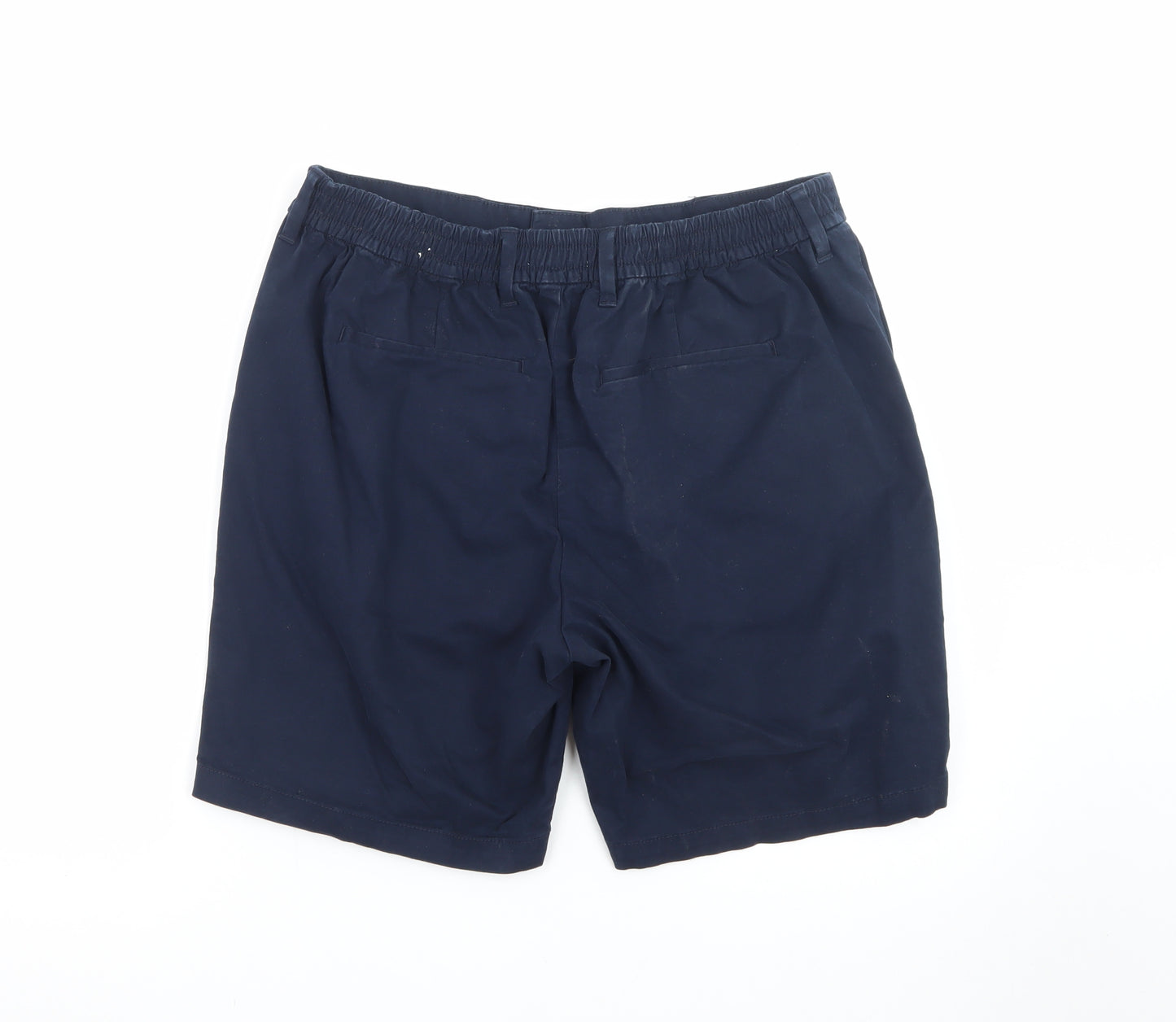 Marks and Spencer Men's Blue Chino Shorts Size L 36in Elastic Waist