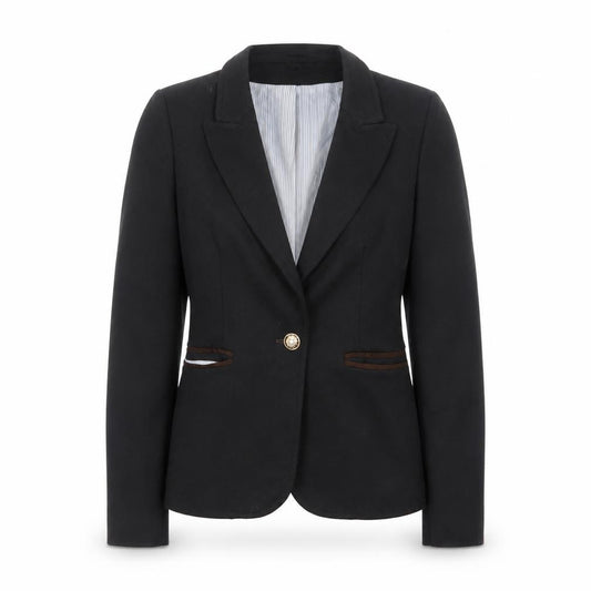 Attentif Women's Black Slim Fit One-Button Blazer Size 10