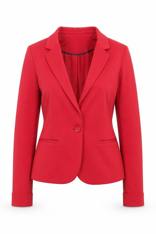 New Look Women's Red One-Button Blazer Jacket Size M Workwear