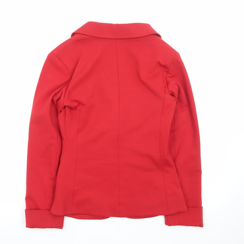 New Look Women's Red One-Button Blazer Jacket Size M Workwear