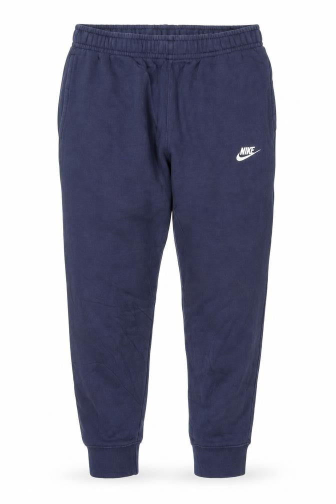 Front view of Nike Men's Blue Joggers Sweatpants, size M, Elastic Waist Pockets