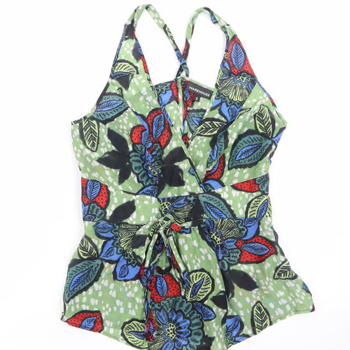 Warehouse Womens Multicoloured Floral Wrap Blouse Size 12