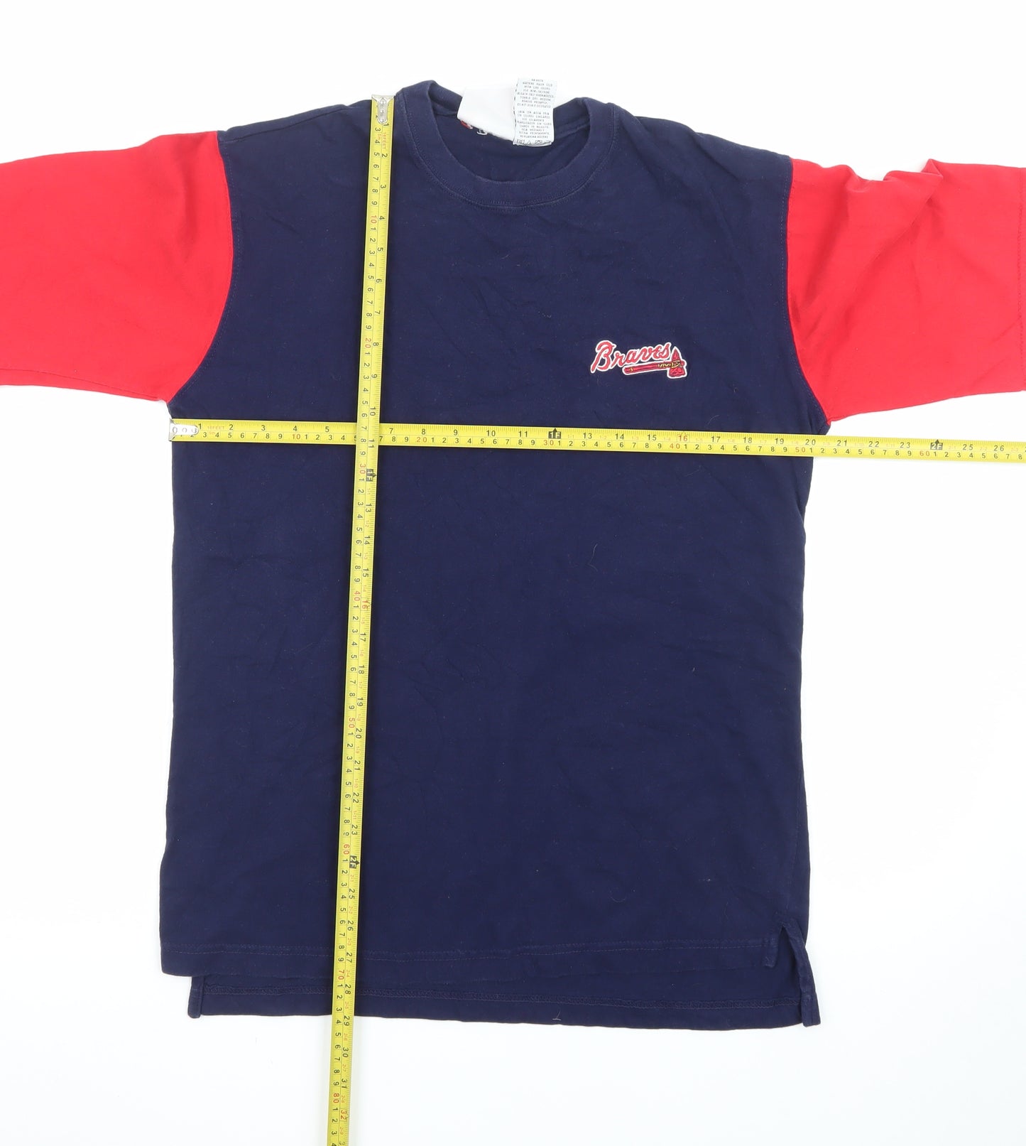 Iron Knights Athletics Men's Navy Red Braves T-Shirt Medium 1999 Cotton
