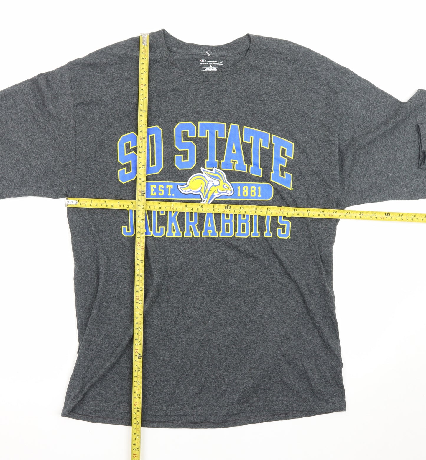 Champion Men's Grey Long Sleeve SD State Jackrabbits T-Shirt L