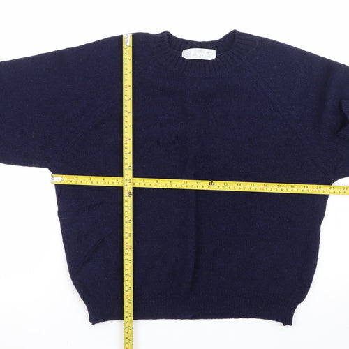 Marks & Spencer Women Navy Blue Wool Crew Neck Jumper Size 16/18