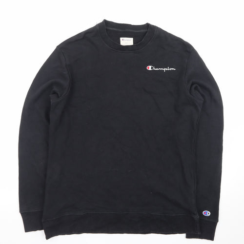 Champion Mens Black Medium Crew Neck Pullover Sweatshirt