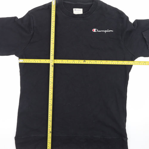 Champion Mens Black Medium Crew Neck Pullover Sweatshirt