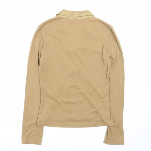 Marks and Spencer Per Una Women’s Beige Lace Up Long Sleeve Blouse UK 12