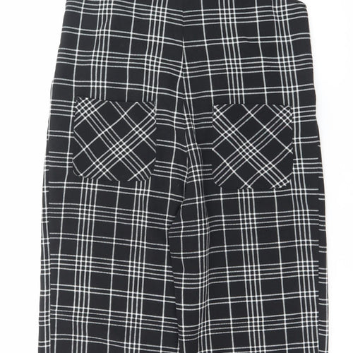 Monki Womens Black Checked Dungaree Jumpsuit Size M Regular Fit