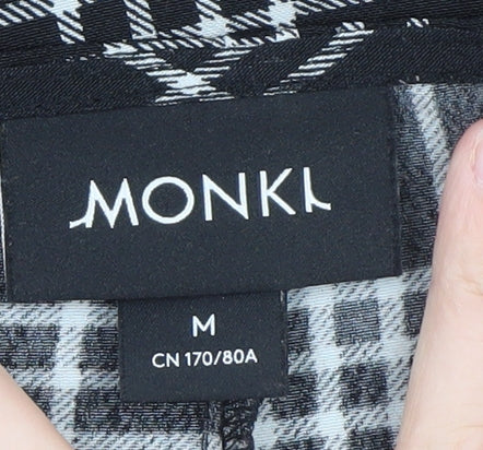 Monki Womens Black Checked Dungaree Jumpsuit Size M Regular Fit