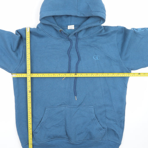 Champion Men’s Blue XL Pullover Hoodie with Logo Sleeve Print