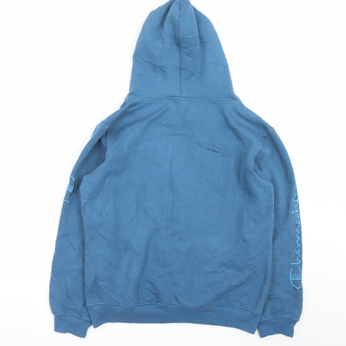Champion Men’s Blue XL Pullover Hoodie with Logo Sleeve Print