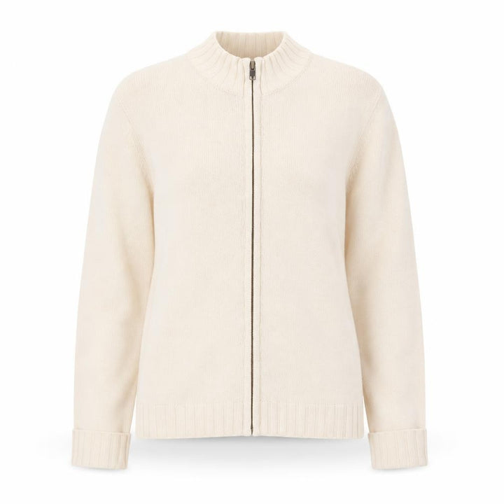 Monsoon Women Beige Full Zip Cardigan Size 12 Cotton Blend