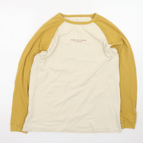 Passenger Men’s Beige Mustard Long Sleeve Graphic T-Shirt Size L