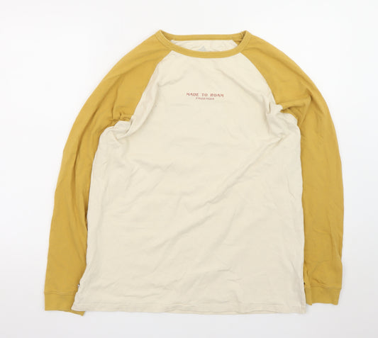 Passenger Men’s Beige Mustard Long Sleeve Graphic T-Shirt Size L