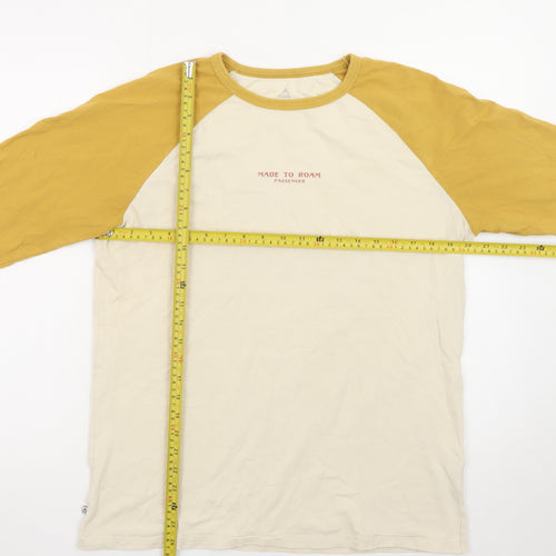 Passenger Men’s Beige Mustard Long Sleeve Graphic T-Shirt Size L