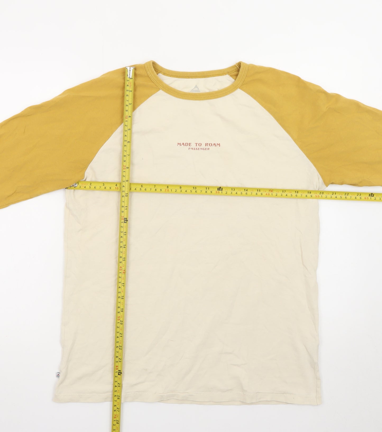 Passenger Men’s Beige Mustard Long Sleeve Graphic T-Shirt Size L
