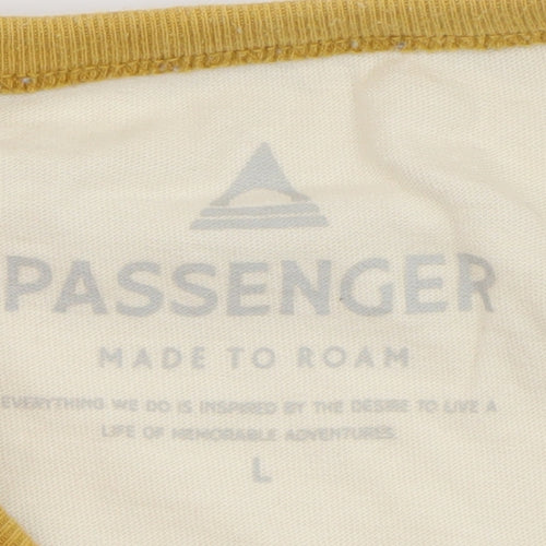 Passenger Men’s Beige Mustard Long Sleeve Graphic T-Shirt Size L