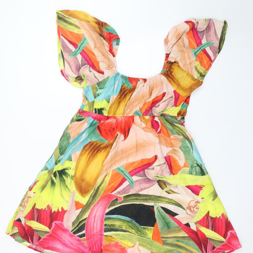 Next Women’s Multicoloured Floral A-Line Knee Length Dress Size 14