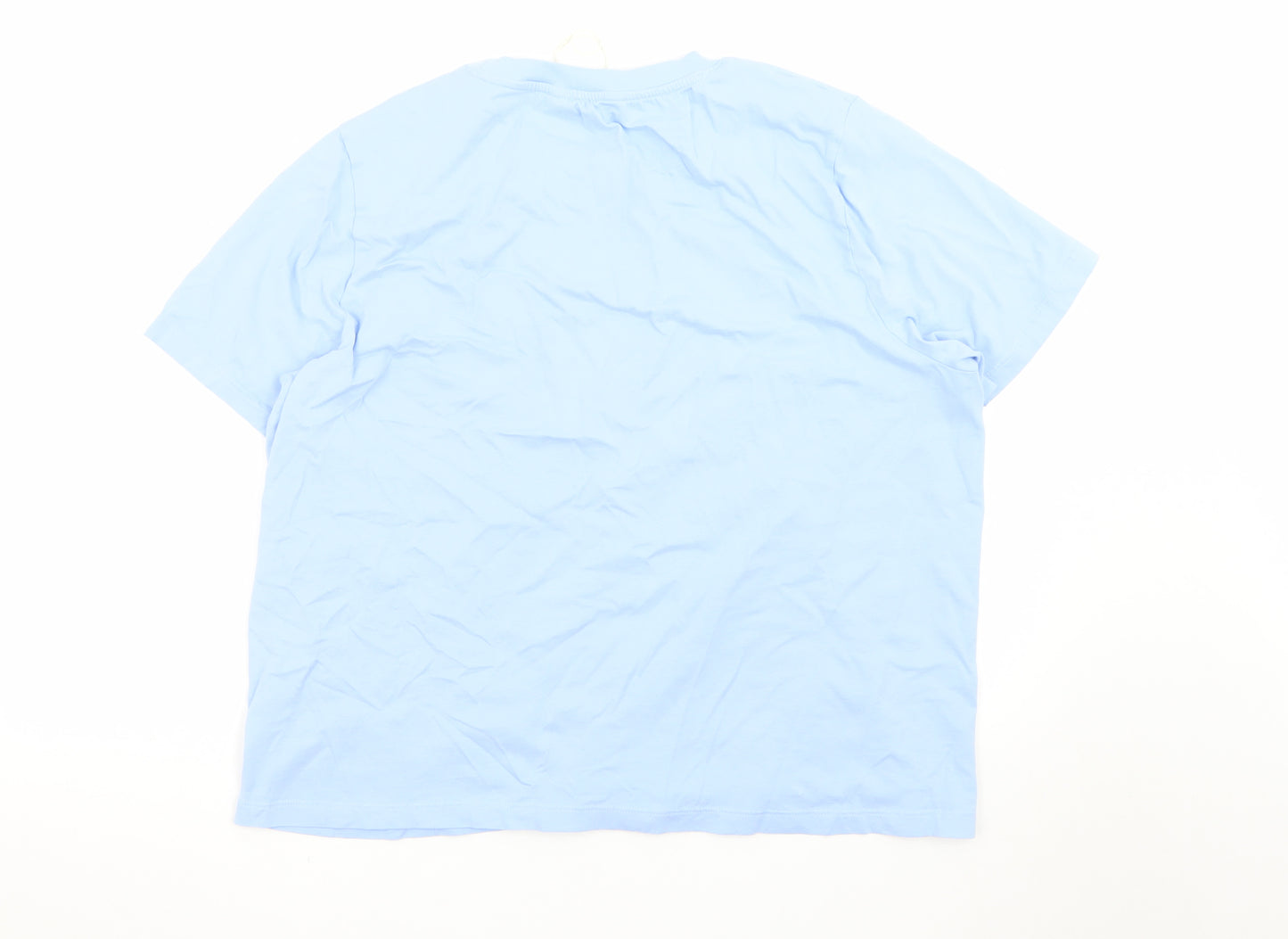 Marks and Spencer Women's Blue Beaded Seashell Cotton T-Shirt Size 20