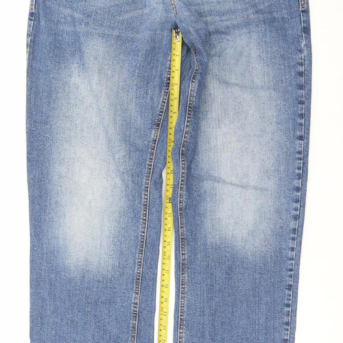 F&F Men's Blue Relaxed Fit Straight Leg Jeans 36W 34L Denim