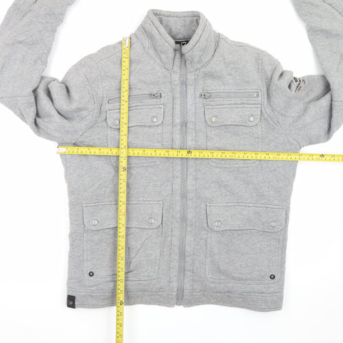 Diesel Men’s Grey Cotton Bomber Jacket Size L Regular Fit