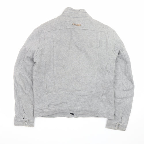 Diesel Men’s Grey Cotton Bomber Jacket Size L Regular Fit