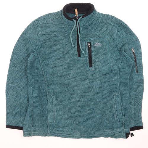 Weird Fish Men's Green XL 1/4 Zip Outdoor Knit Fleece Jacket