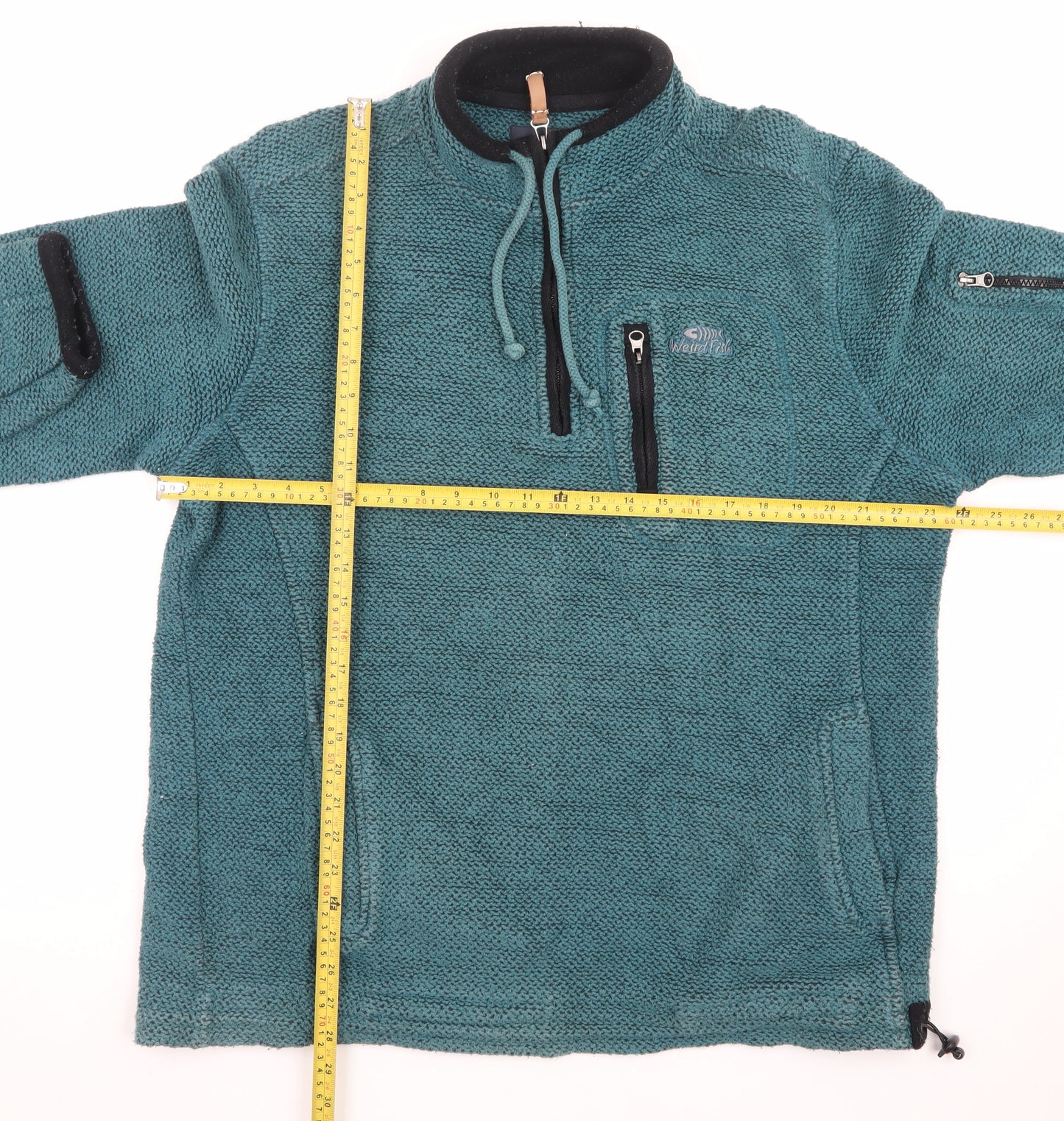Weird Fish Men's Green XL 1/4 Zip Outdoor Knit Fleece Jacket