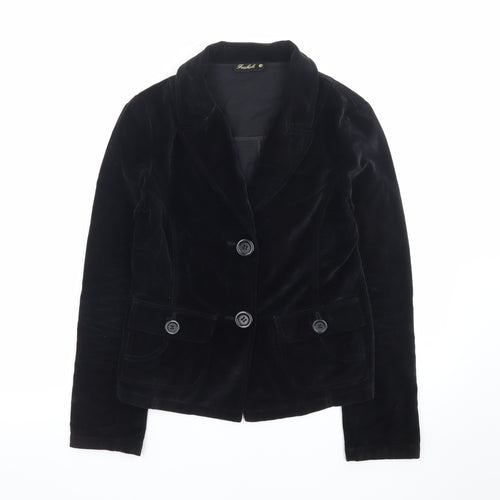 Foxhole Women’s Black Velvet Tailored Blazer Size 10 Classic Jacket