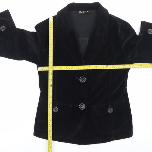 Foxhole Women’s Black Velvet Tailored Blazer Size 10 Classic Jacket