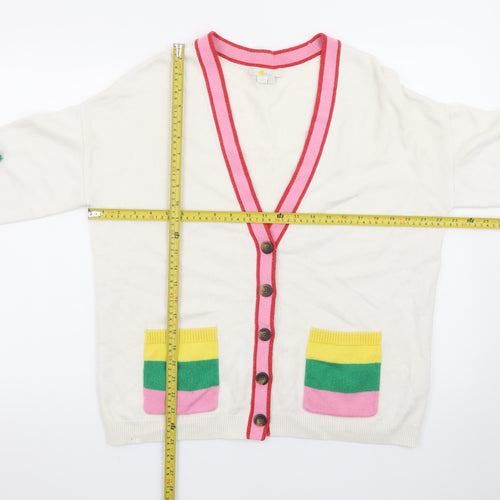 Boden Women’s Multicoloured Cotton V-Neck Cardigan Size 16